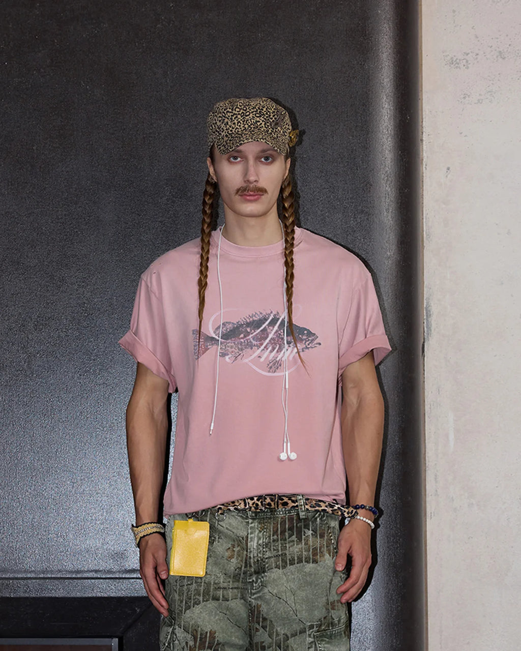 LNM Gradient Faded Fish Pattern T-Shirt