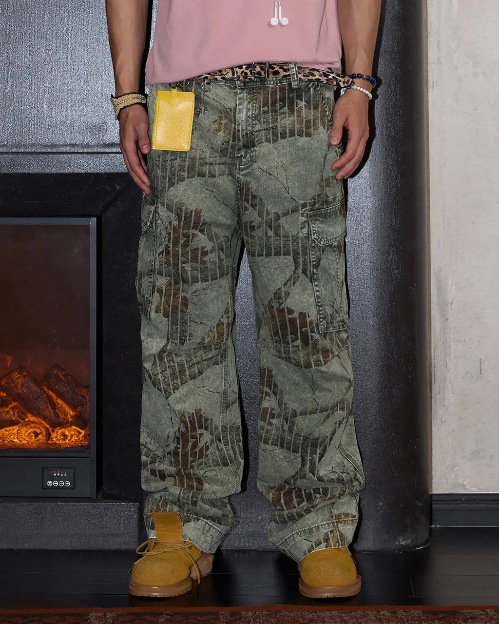LNM Washed Realtree Cargo Pants Green