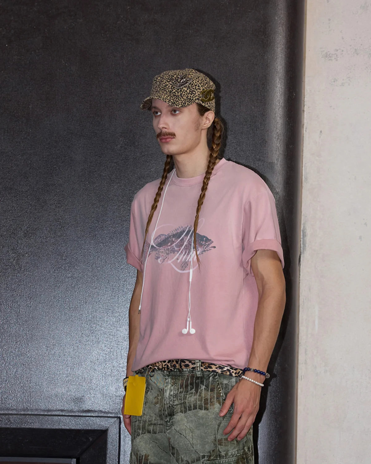 LNM Gradient Faded Fish Pattern T-Shirt