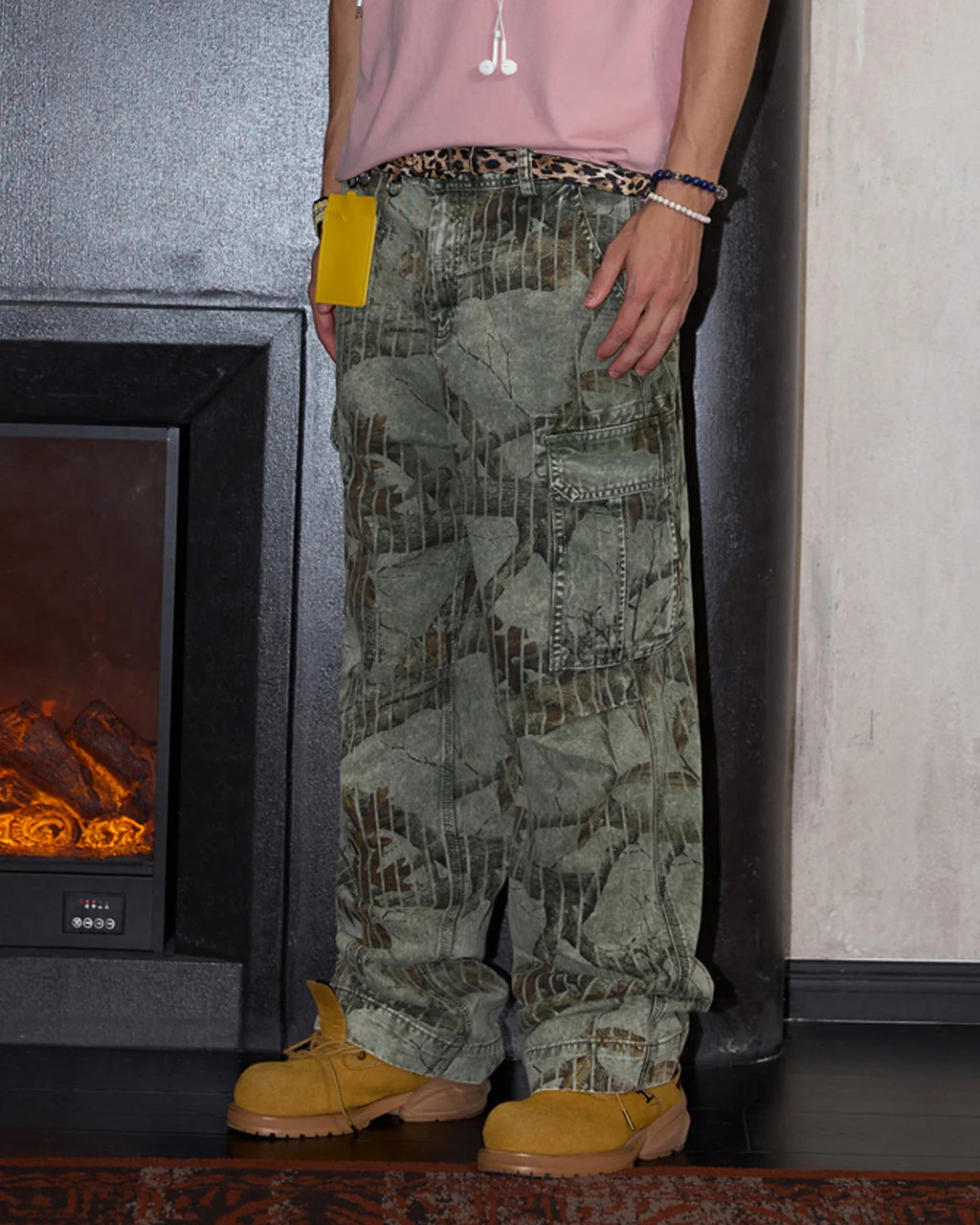LNM Washed Realtree Cargo Pants Green