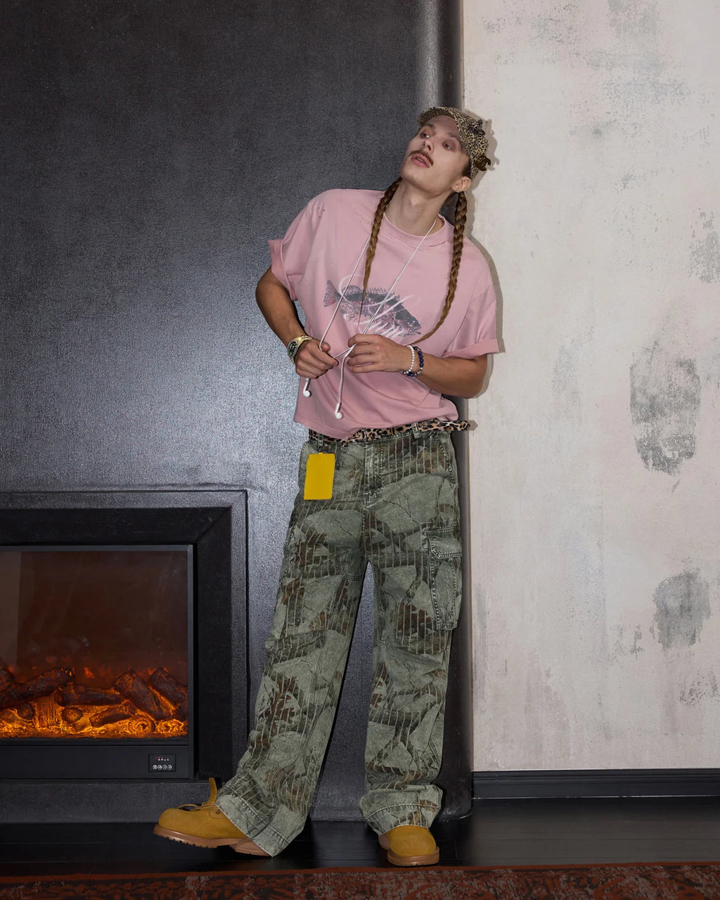 LNM Washed Realtree Cargo Pants Green