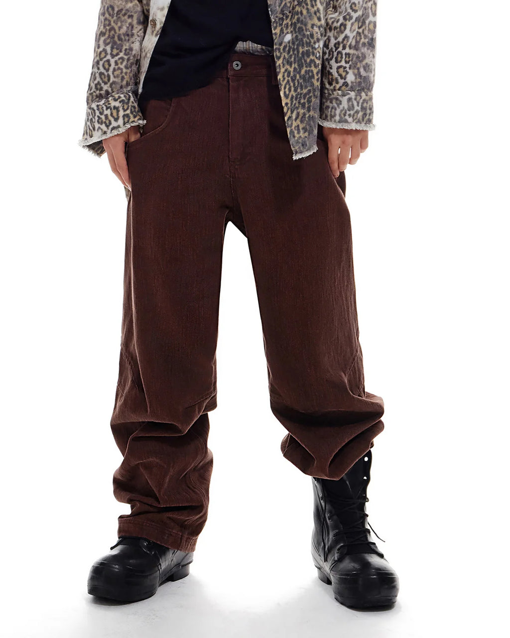 LNM Deconstructed Slub Twill Straight-Leg Pants
