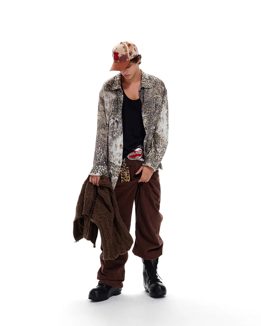 LNM Irregular Gradient Leopard Print Shirt