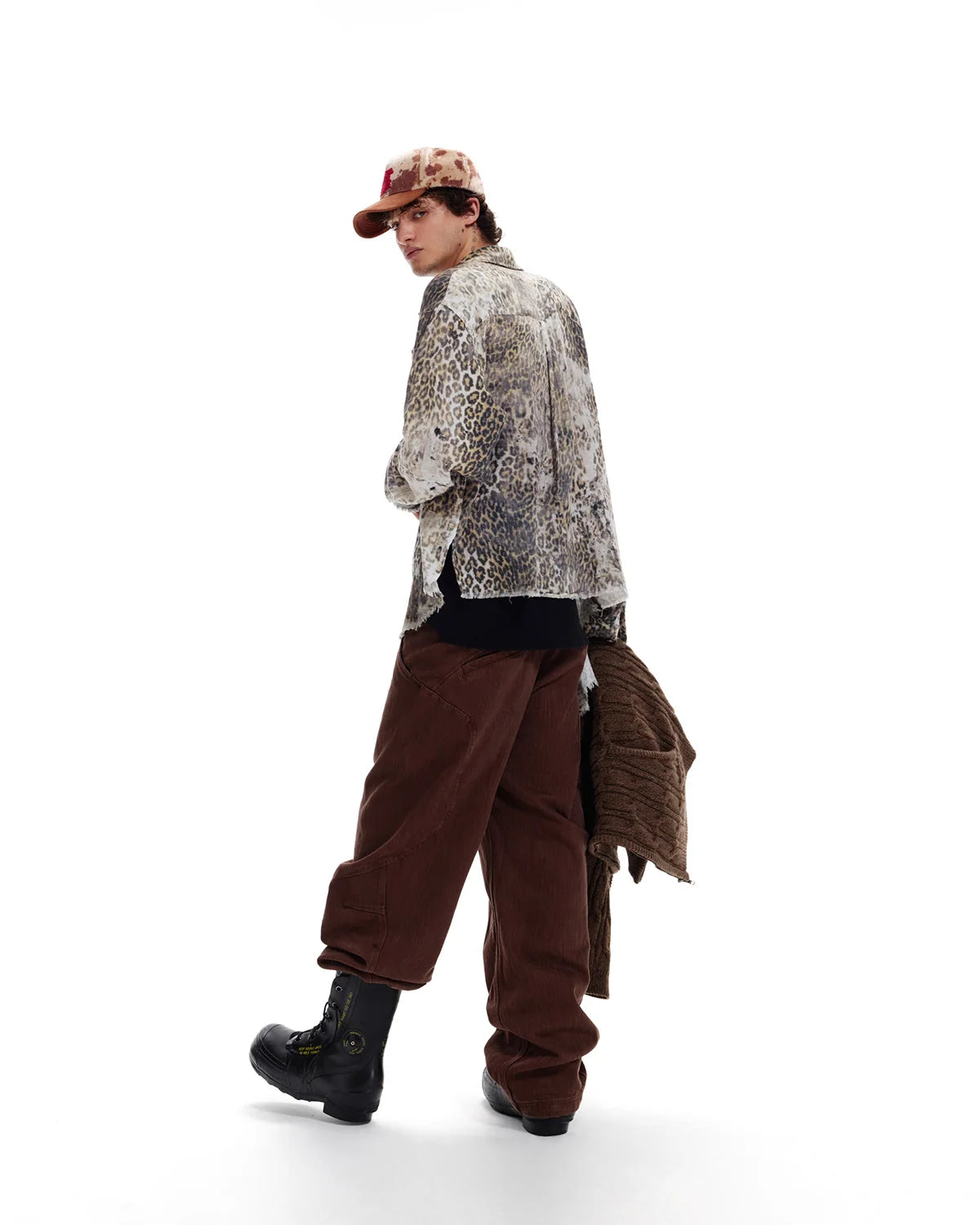 LNM Irregular Gradient Leopard Print Shirt