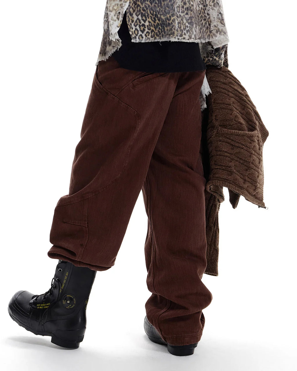 LNM Deconstructed Slub Twill Straight-Leg Pants