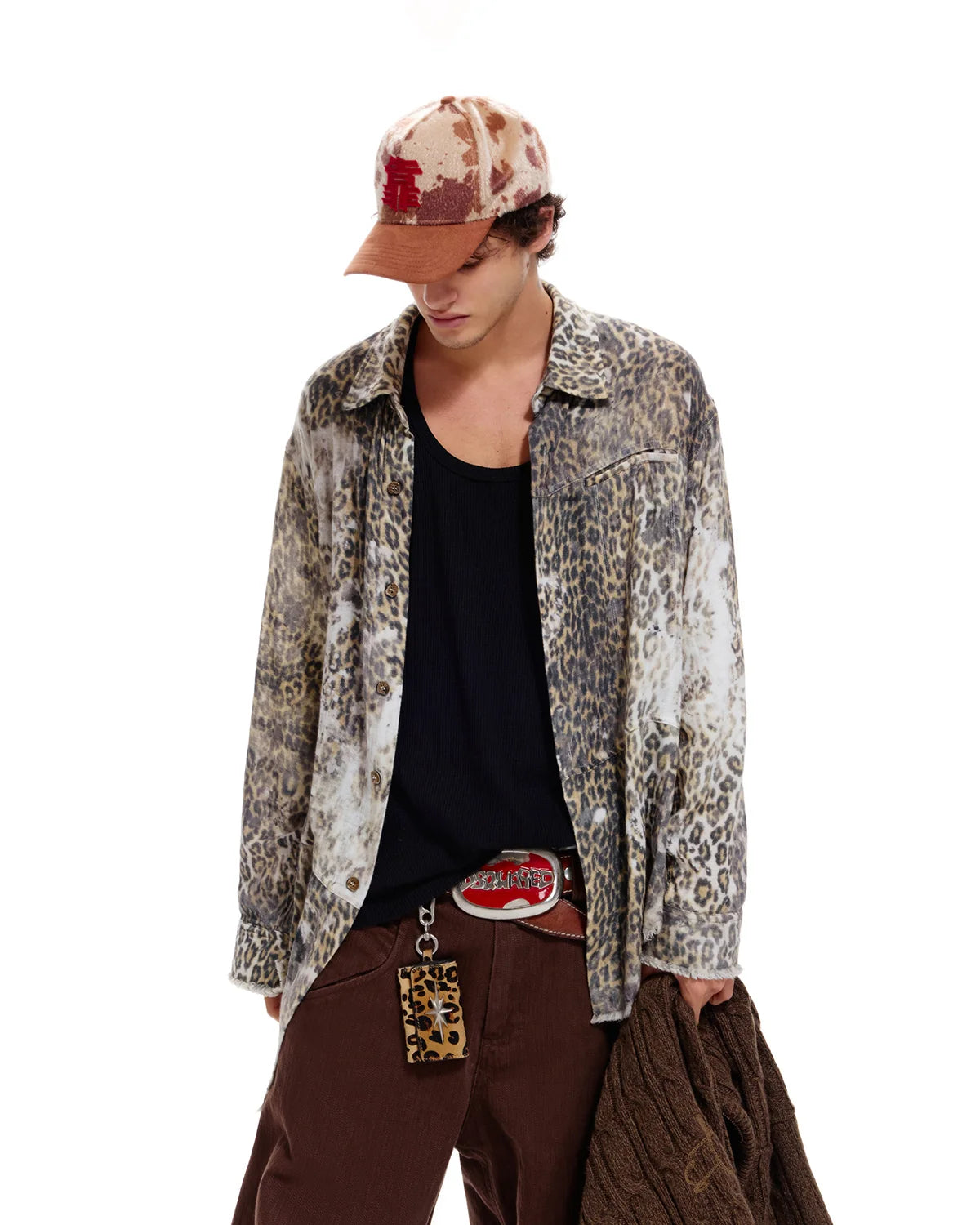 LNM Irregular Gradient Leopard Print Shirt