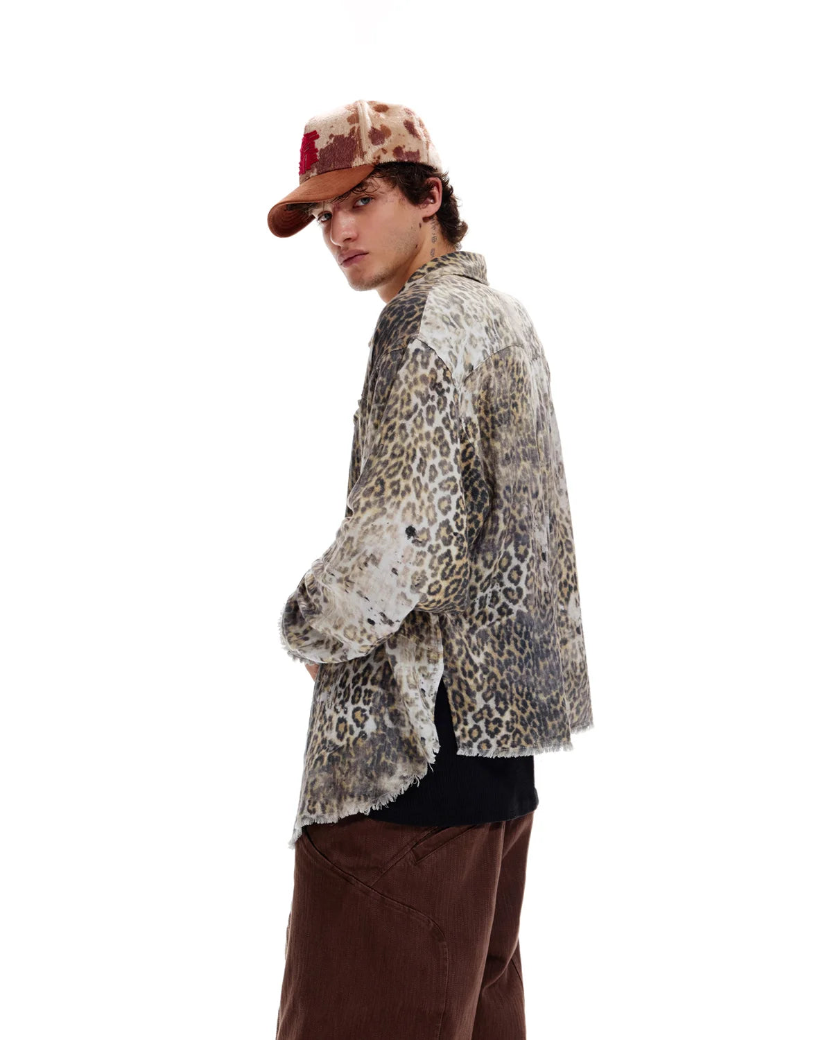 LNM Irregular Gradient Leopard Print Shirt