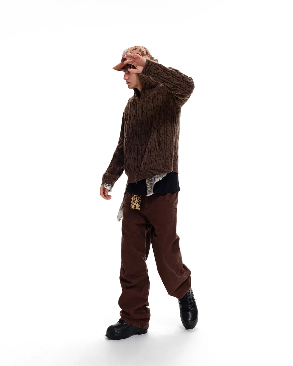 LNM Deconstructed Slub Twill Straight-Leg Pants
