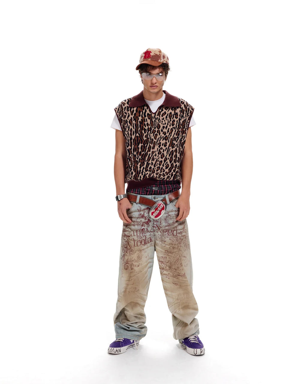 LNM Leopard Print Knit Vest