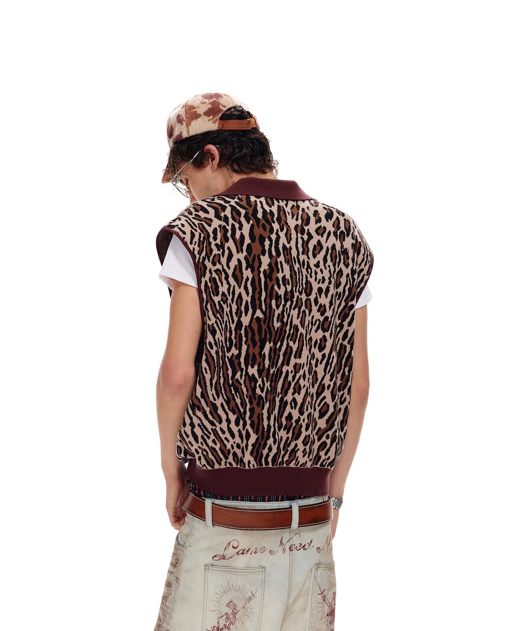 LNM Leopard Print Knit Vest