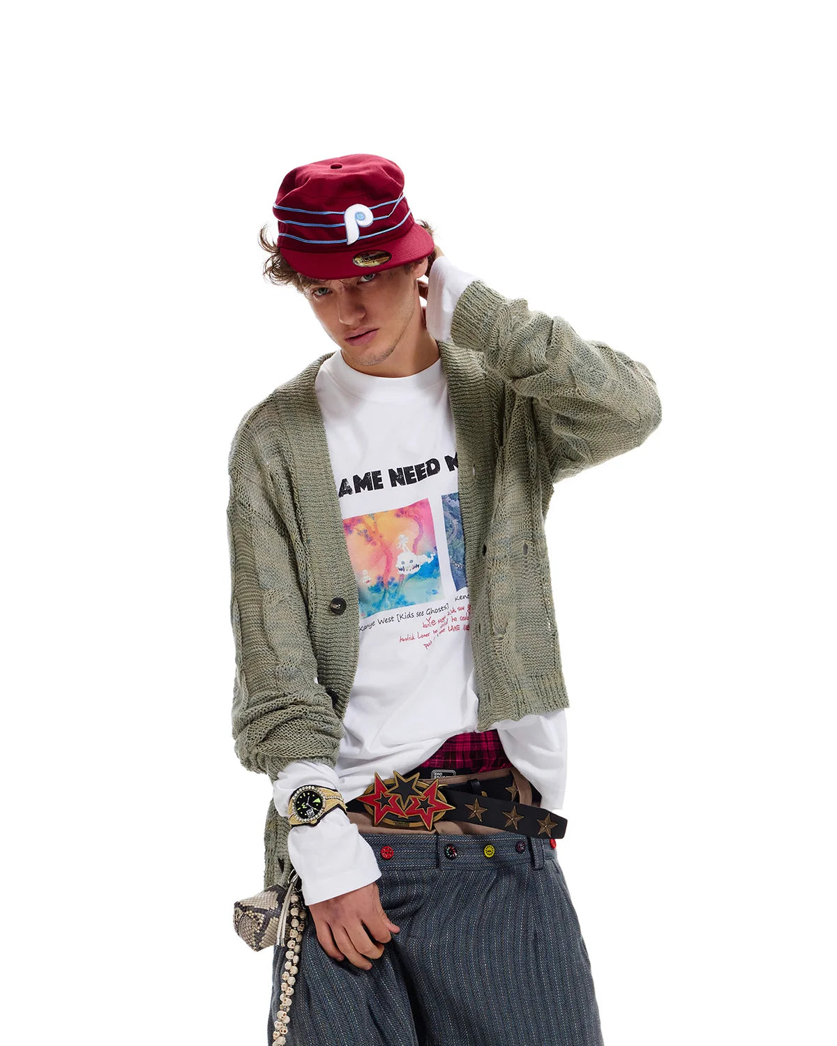 LNM Openwork Cable Knit Cardigan