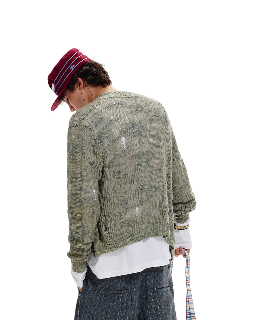 LNM Openwork Cable Knit Cardigan