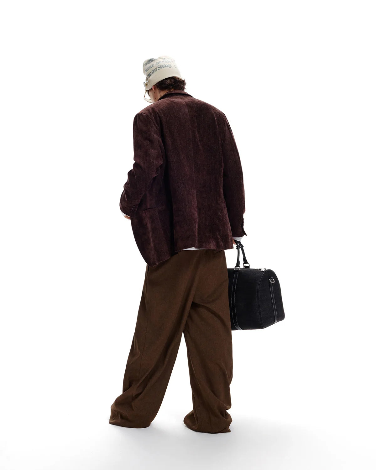 LNM Slim-Fit Brown Brushed Fabric Blazer