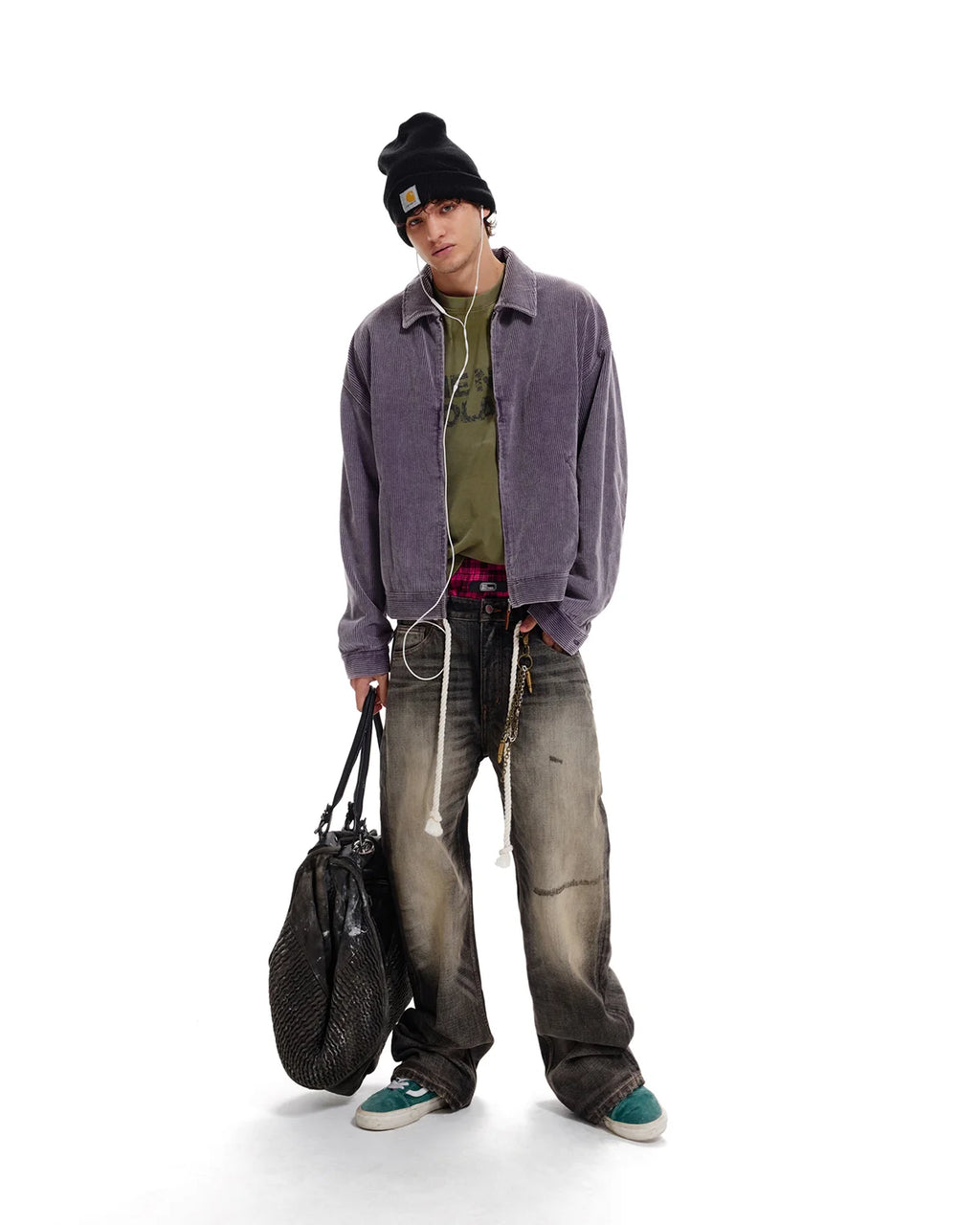 LNM Washed Black Straight-Leg Jeans