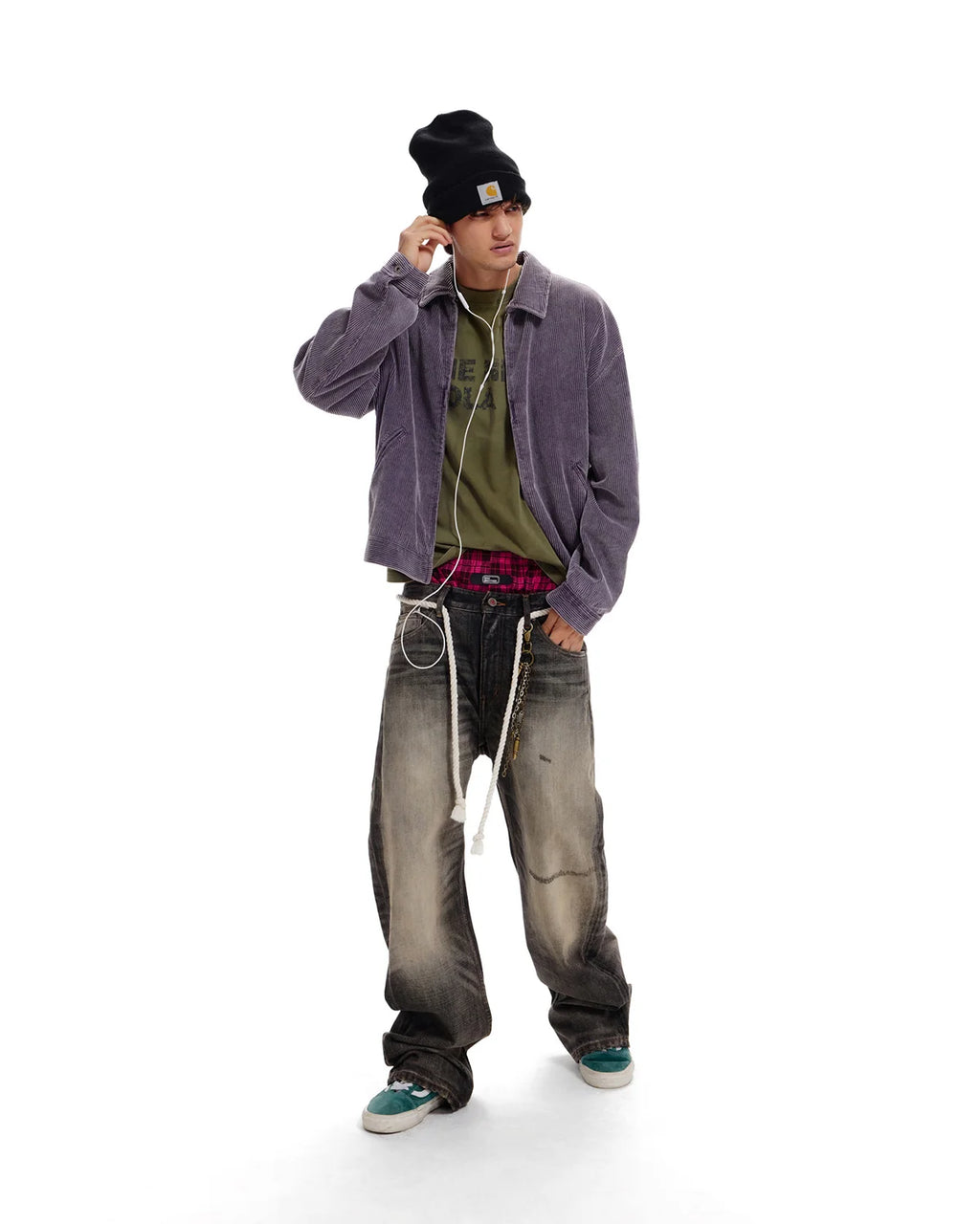 LNM Washed Black Straight-Leg Jeans