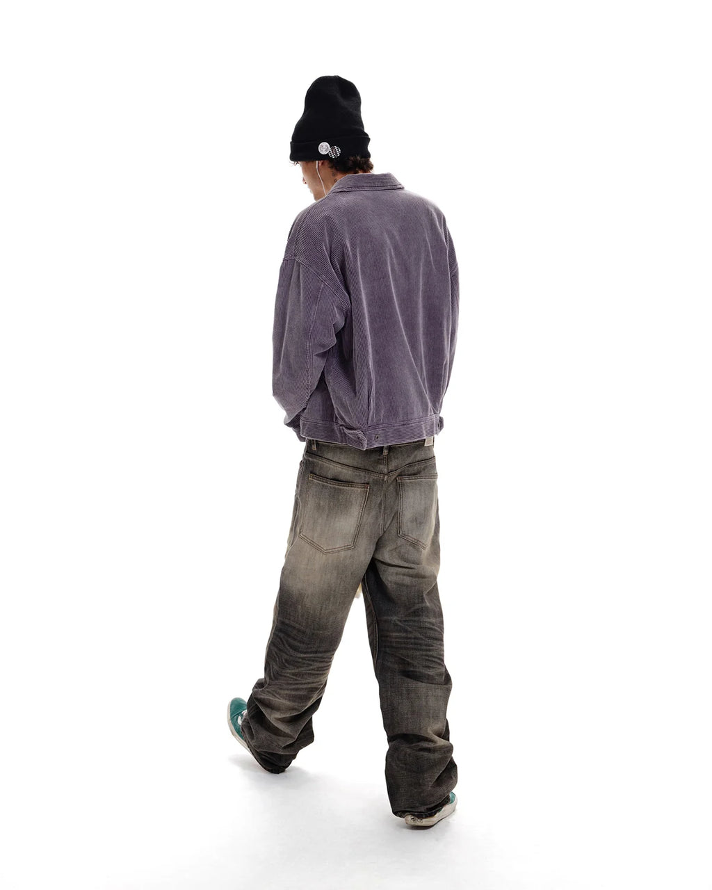 LNM Washed Black Straight-Leg Jeans