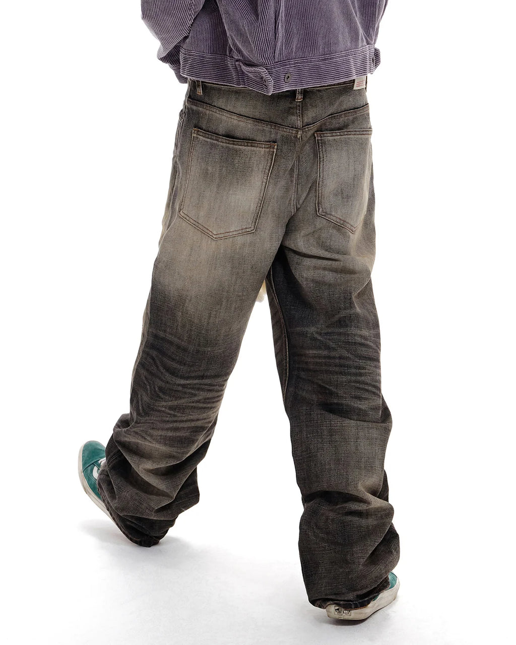 LNM Washed Black Straight-Leg Jeans