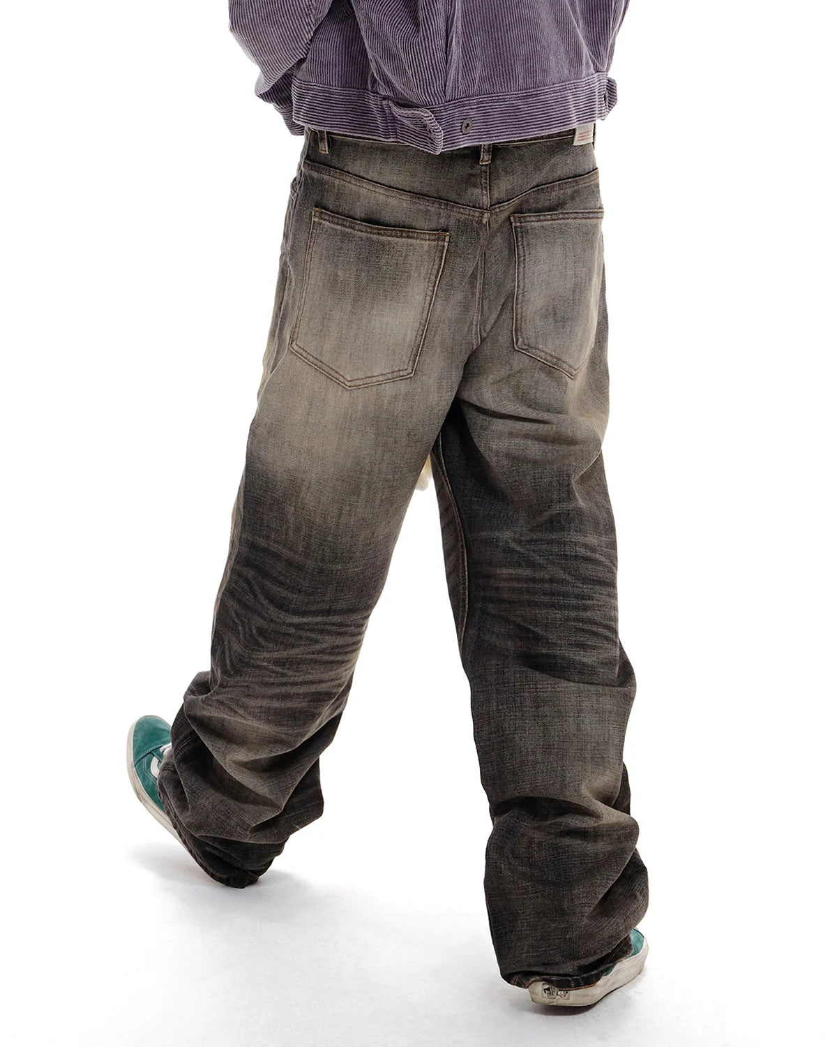 LNM Washed Black Straight-Leg Jeans