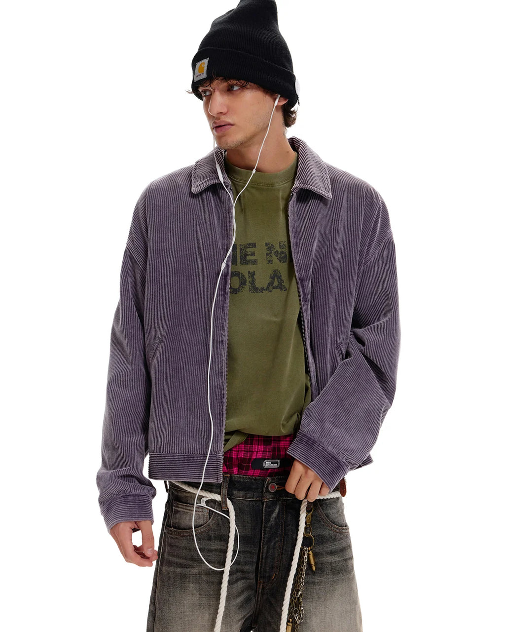 LNM Washed Retro Purple Corduroy Jacket