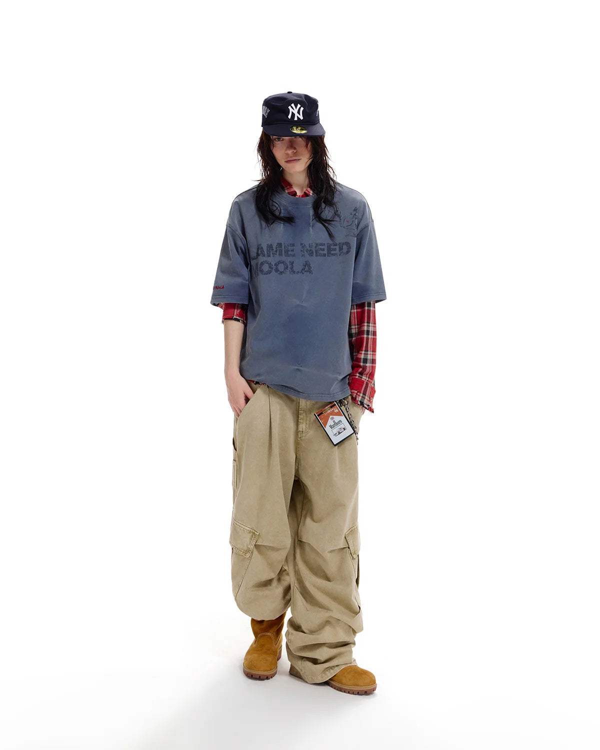 LNM Hand-Tie-Dyed Washed T-Shirt Blue