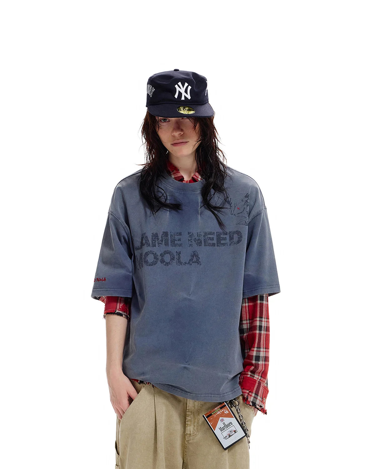 LNM Hand-Tie-Dyed Washed T-Shirt Blue