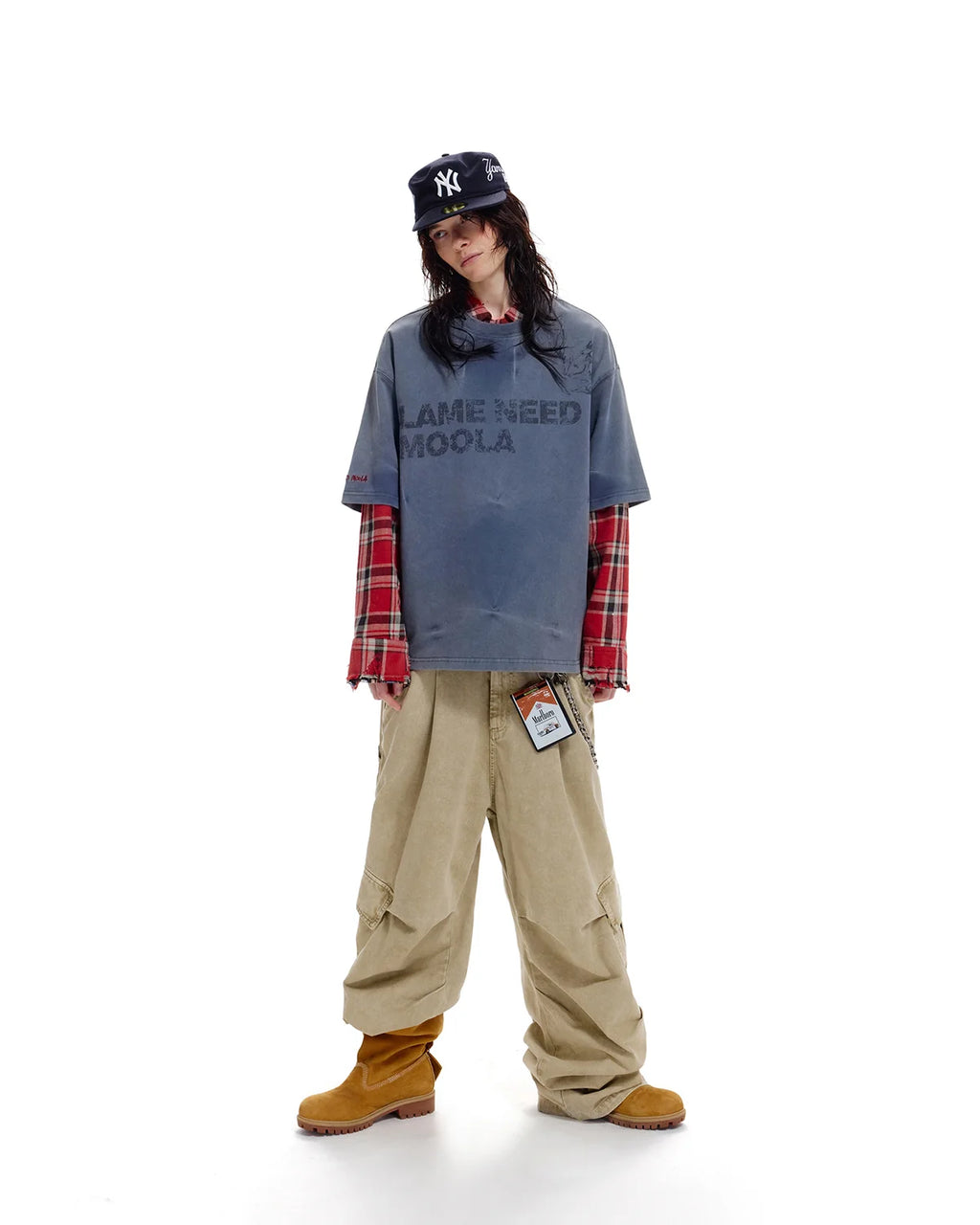 LNM Hand-Tie-Dyed Washed T-Shirt Blue