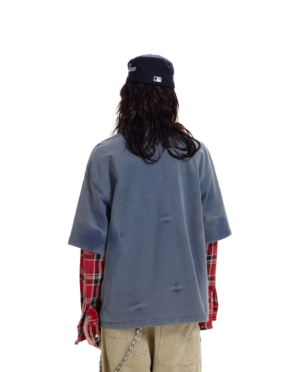 LNM Hand-Tie-Dyed Washed T-Shirt Blue