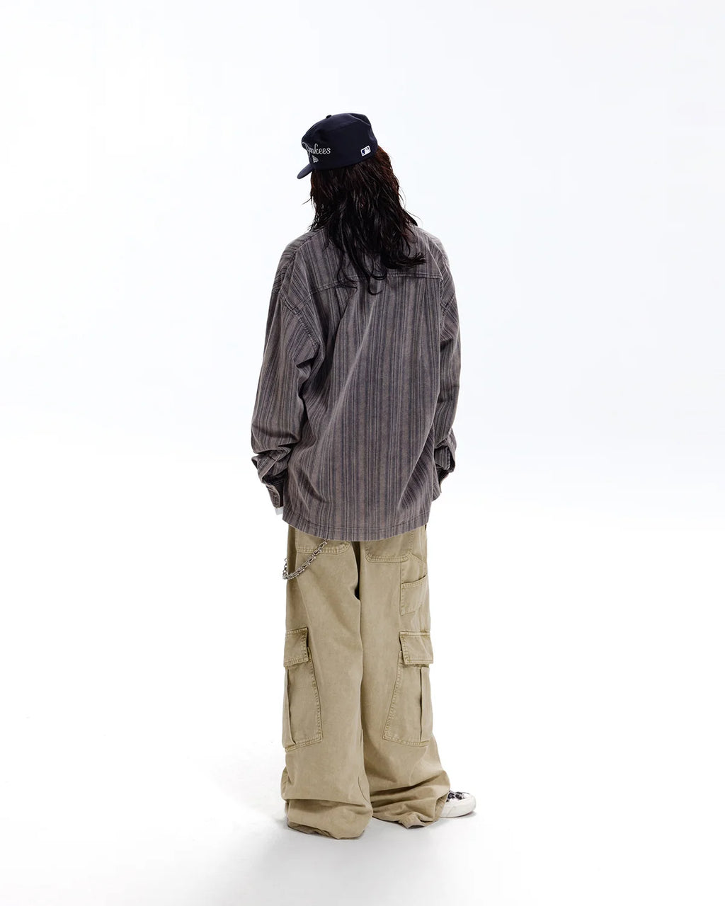 LNM Striped Washed Corduroy Long-Sleeve Shirt