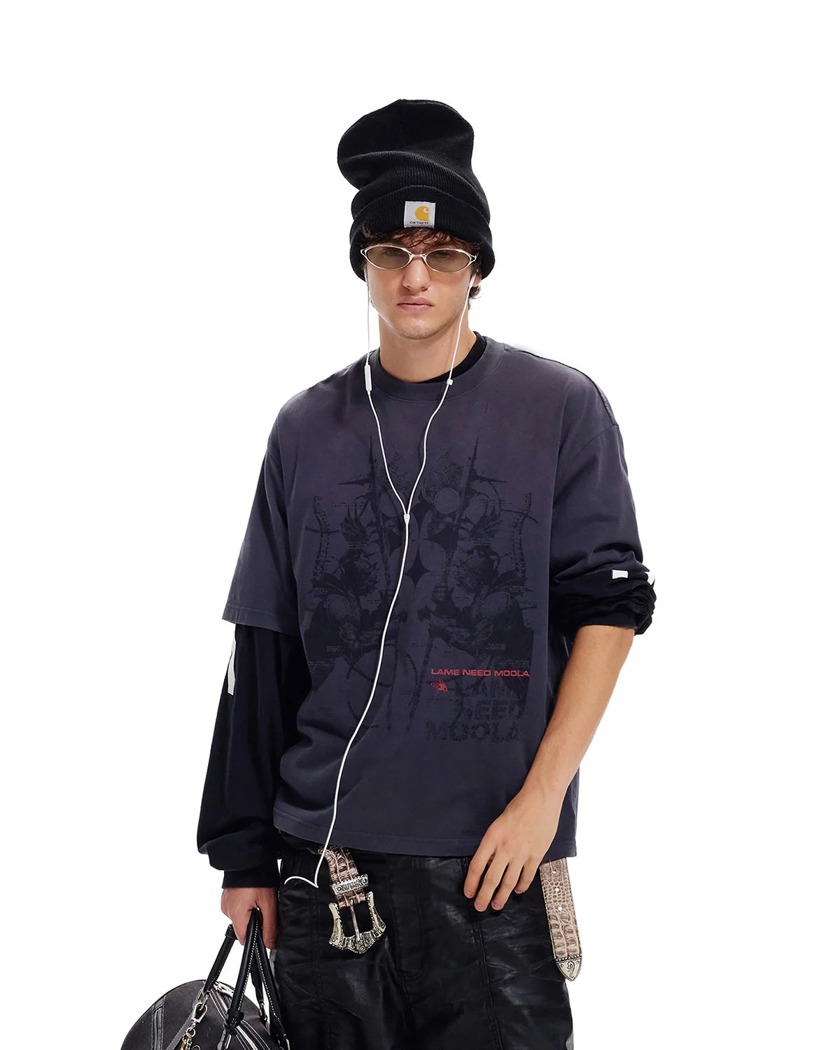 LNM Hand Screen-Printed Knight Washed T-Shirt