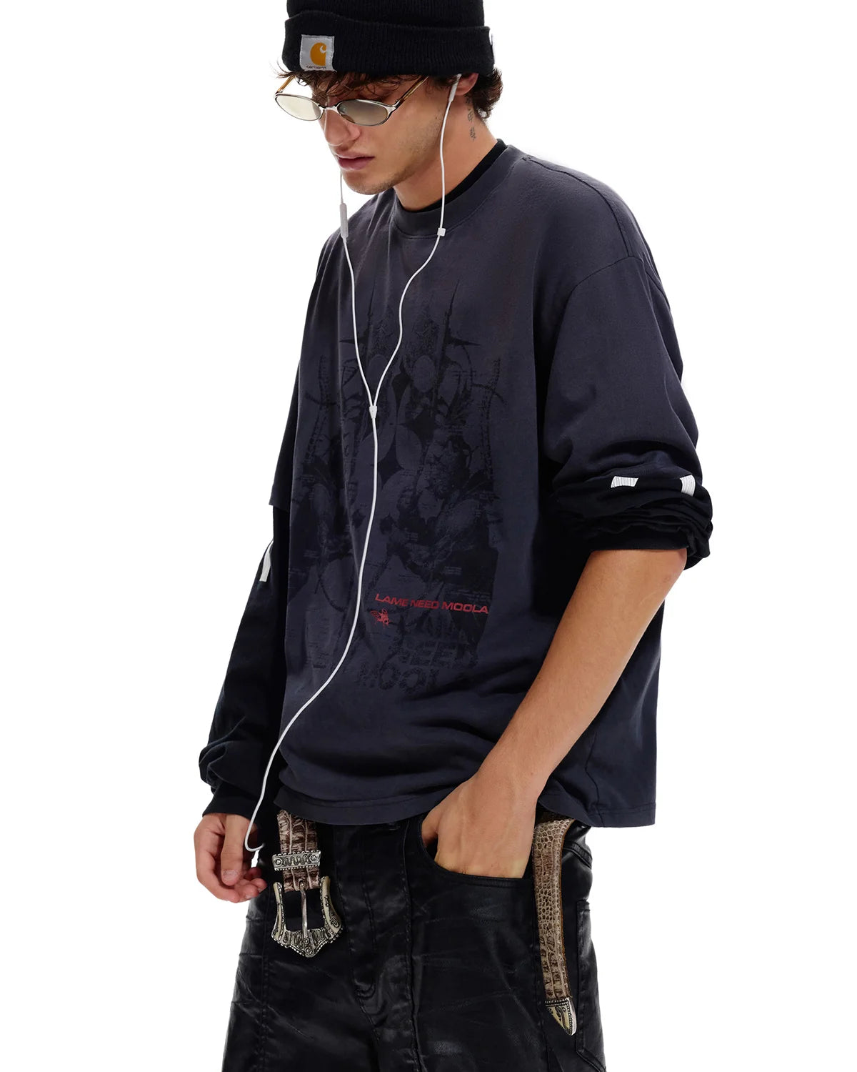 LNM Hand Screen-Printed Knight Washed T-Shirt