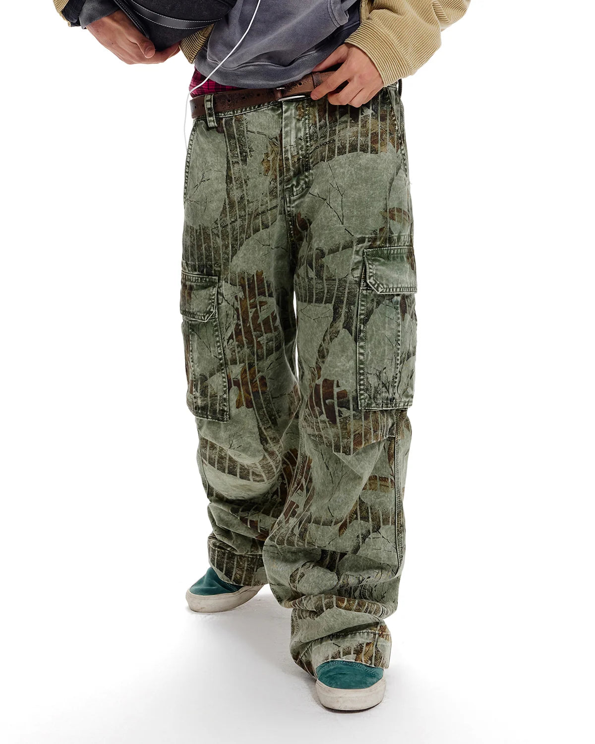LNM Washed Realtree Cargo Pants Green