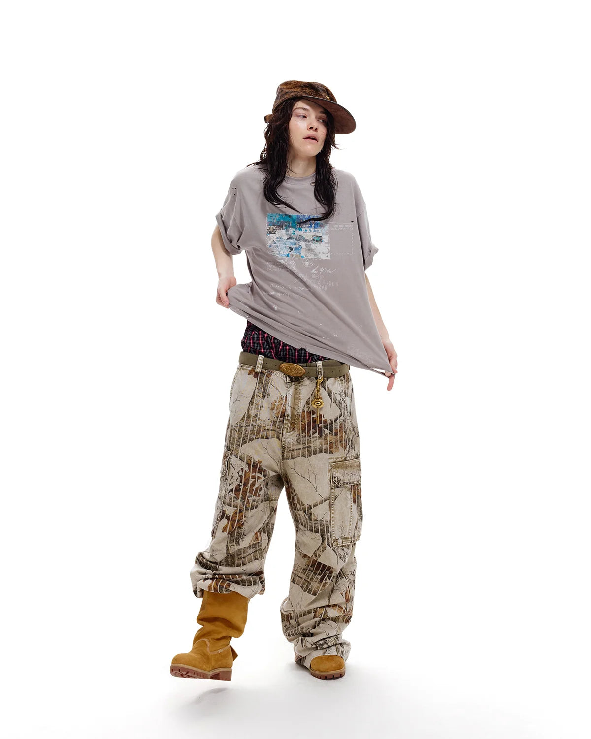 LNM Washed Realtree Cargo Pants Brown
