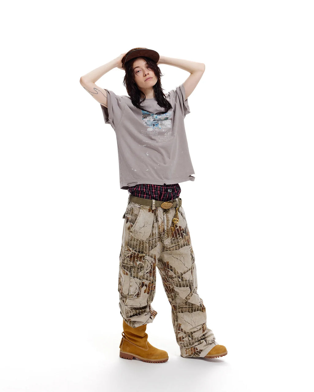 LNM Washed Realtree Cargo Pants Brown
