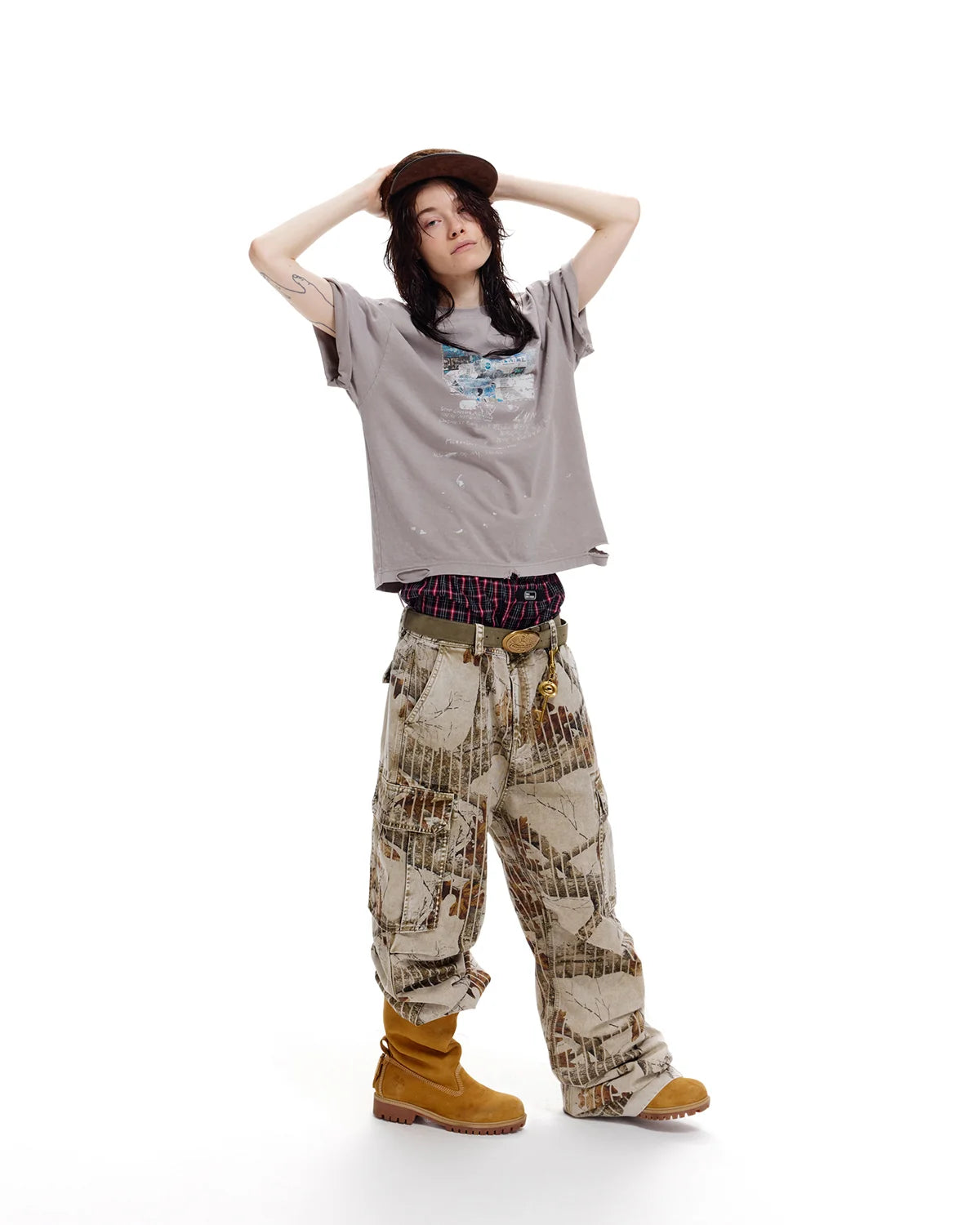 LNM Washed Realtree Cargo Pants Brown
