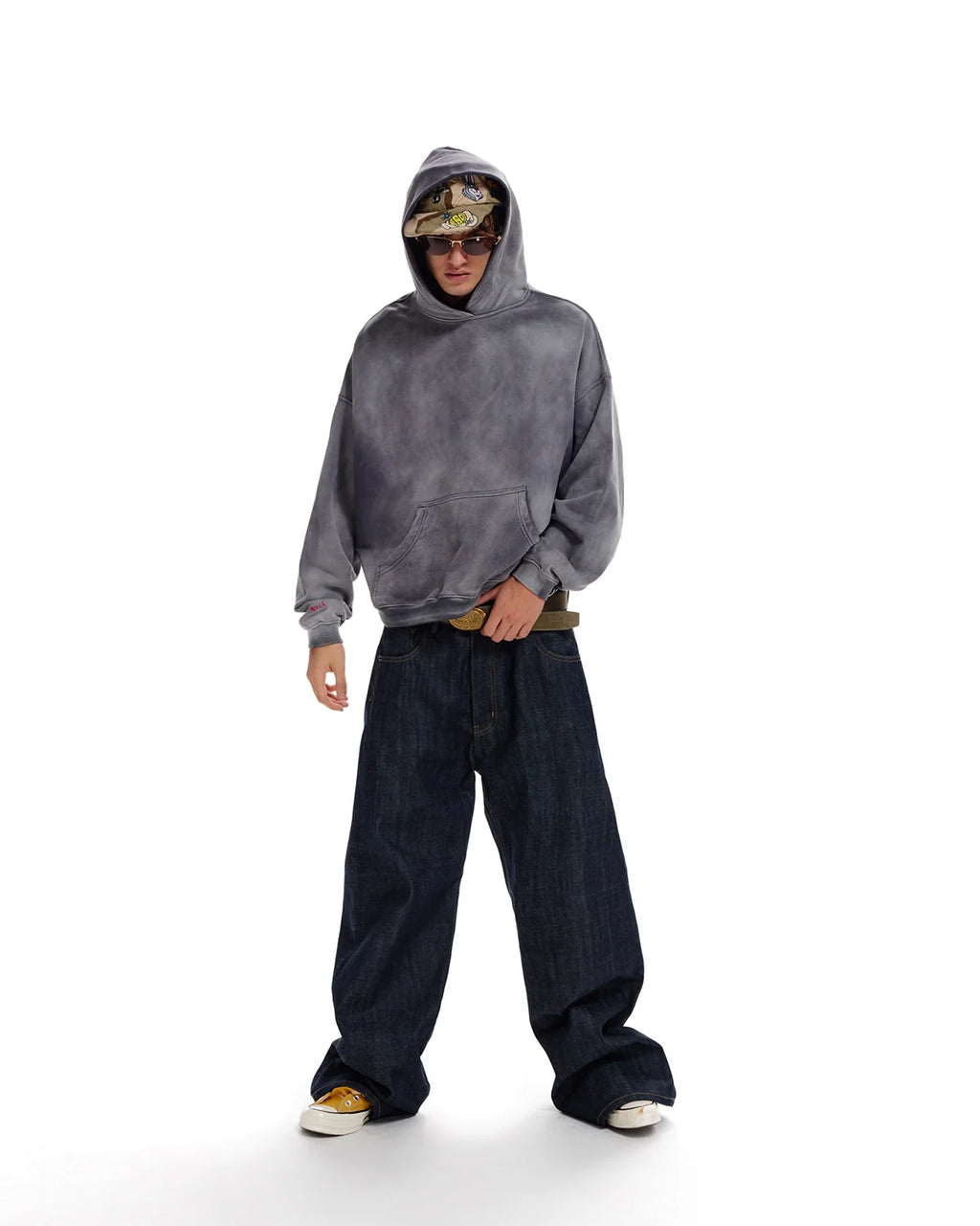 LNM Washed Grey Oversized Hoodie