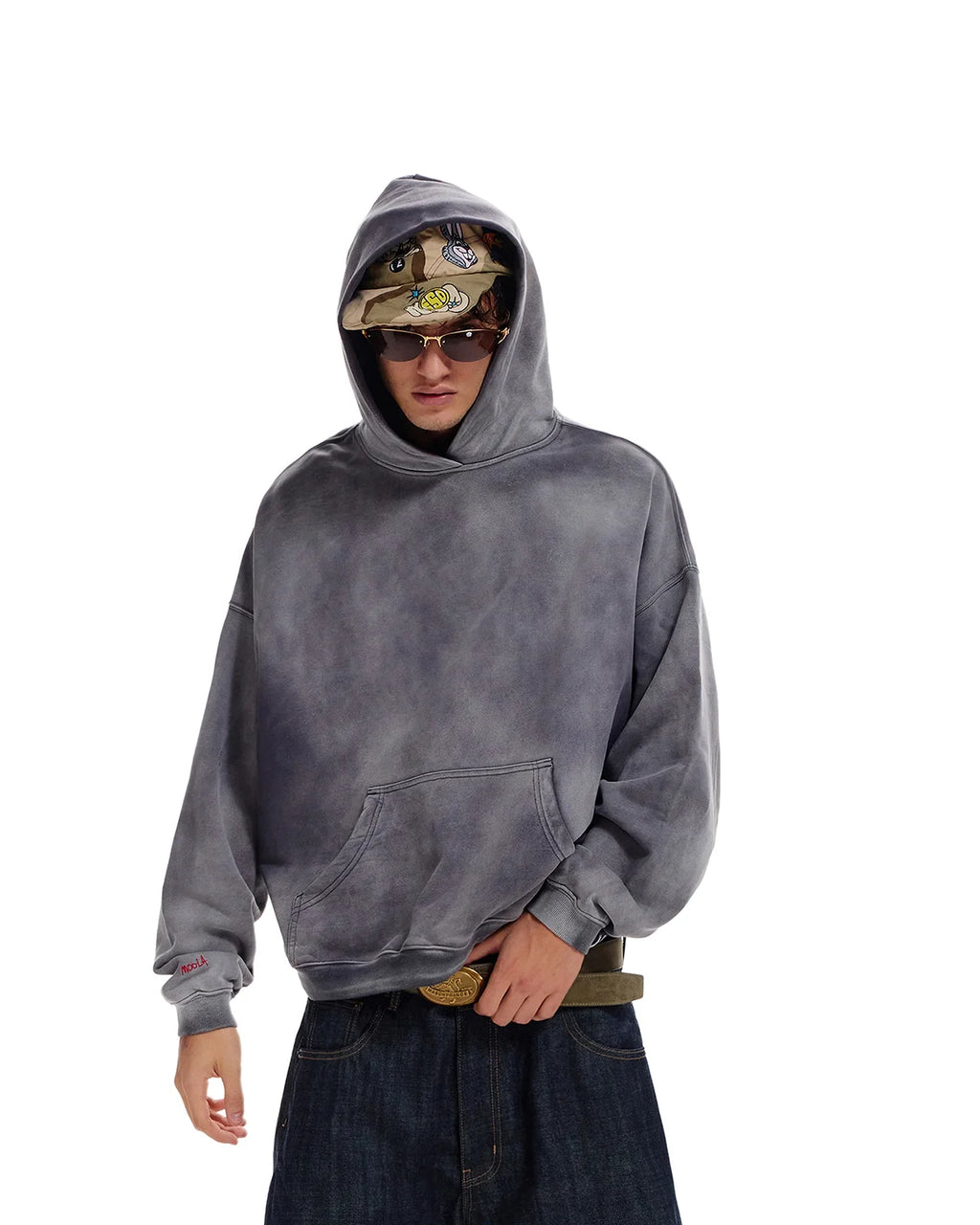 LNM Washed Grey Oversized Hoodie