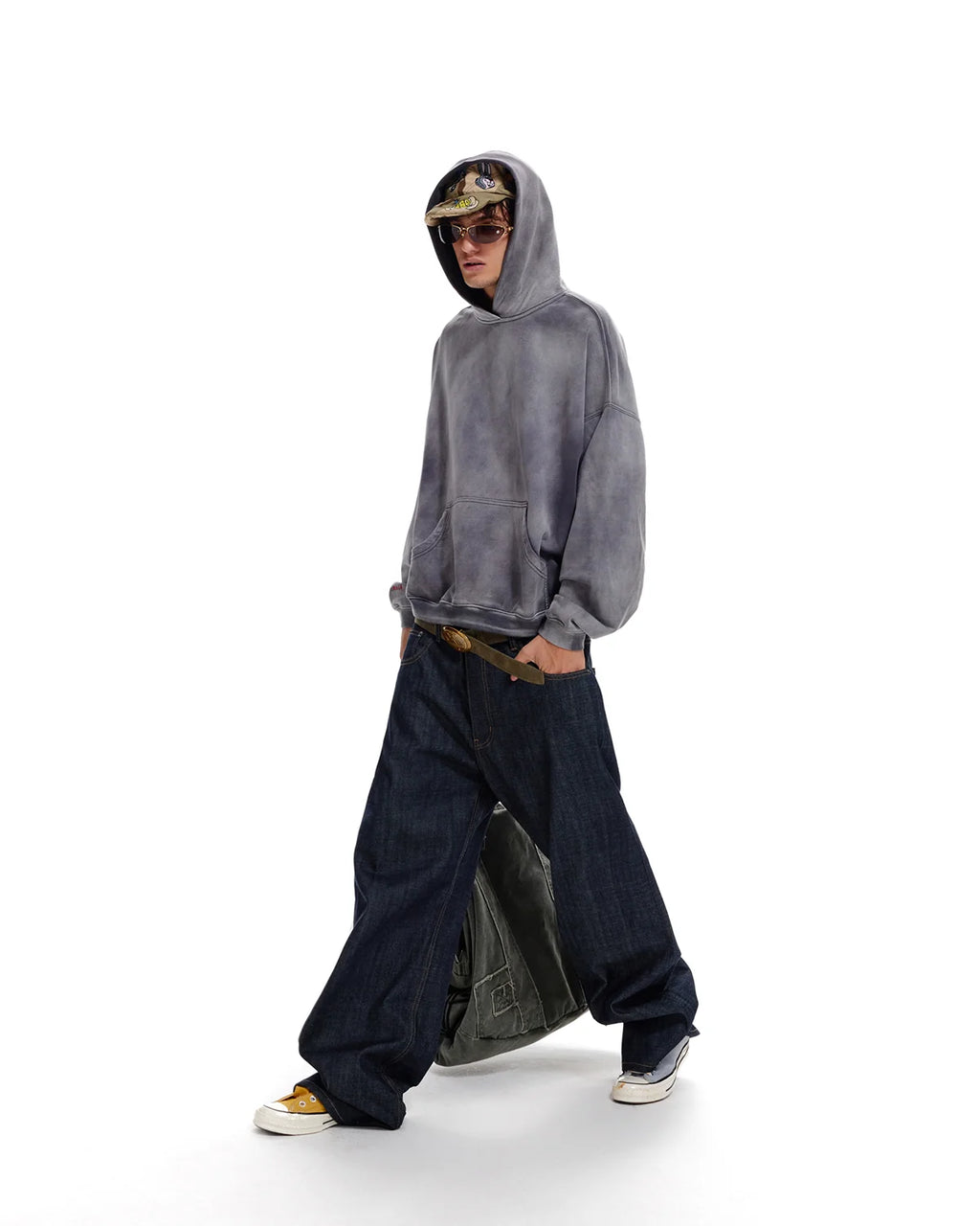 LNM Washed Grey Oversized Hoodie