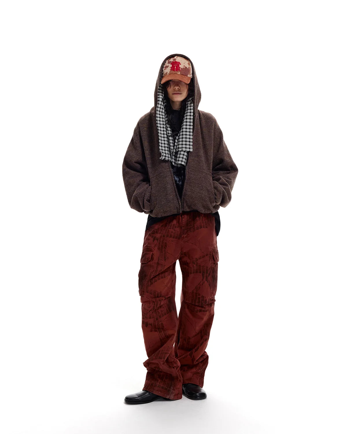 LNM Cable-Knit Wool Hoodie Cardigan