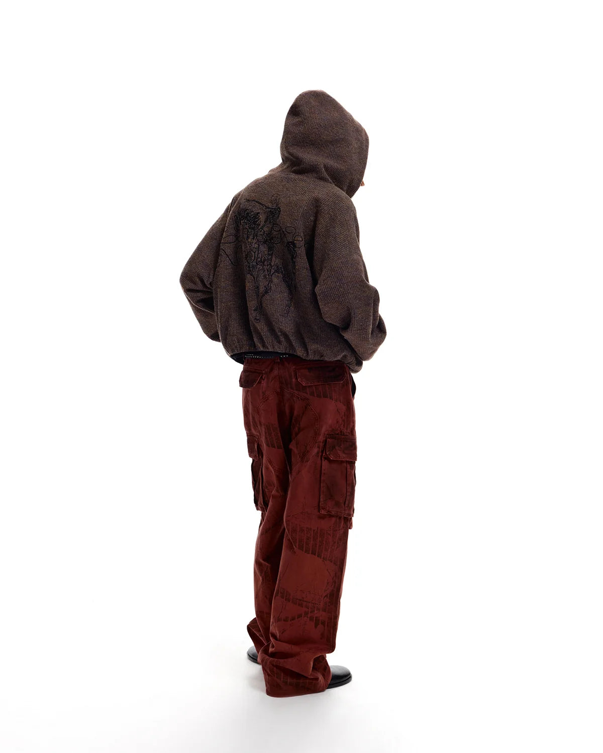 LNM Cable-Knit Wool Hoodie Cardigan