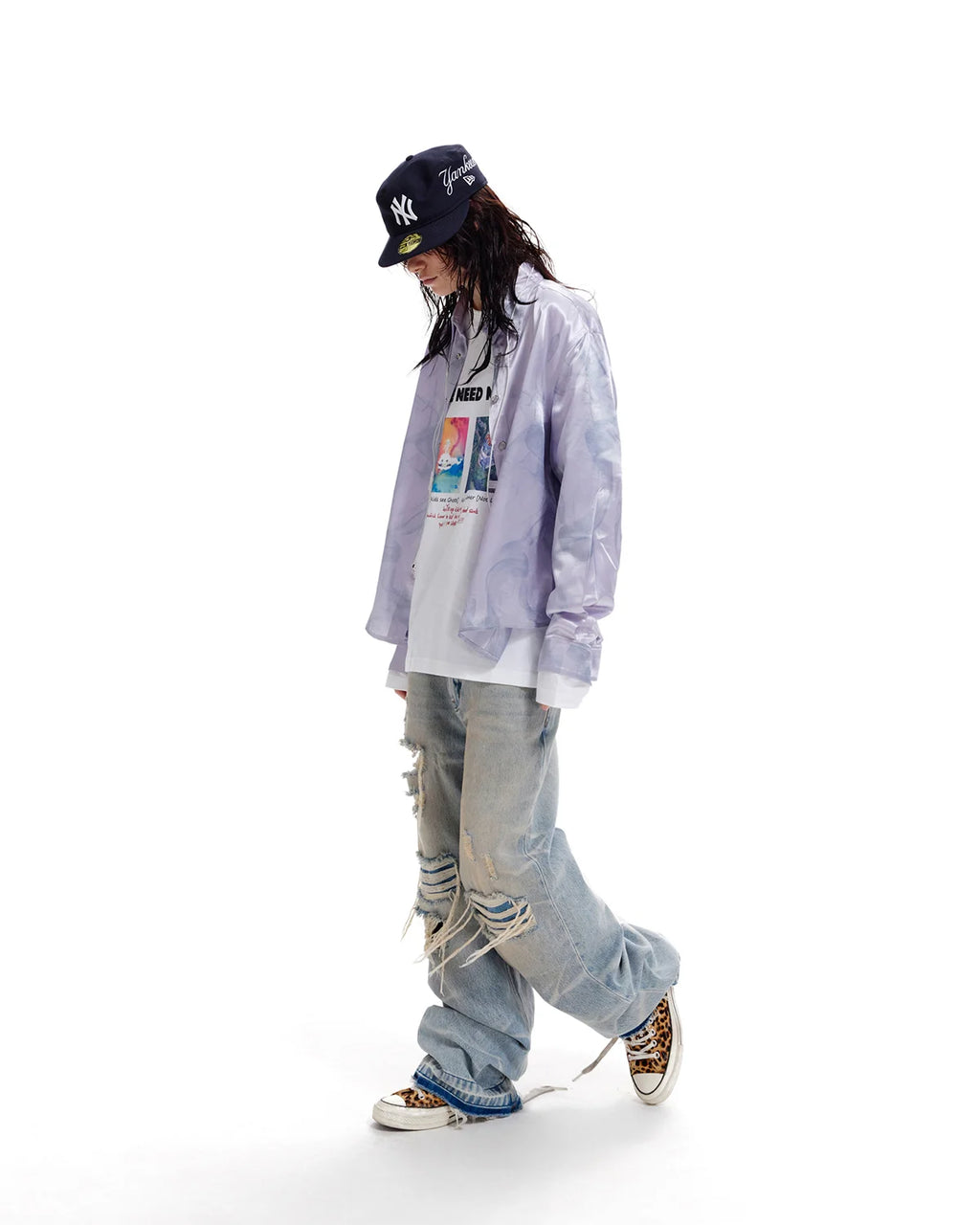LNM Smoke-Print Acetate Shirt