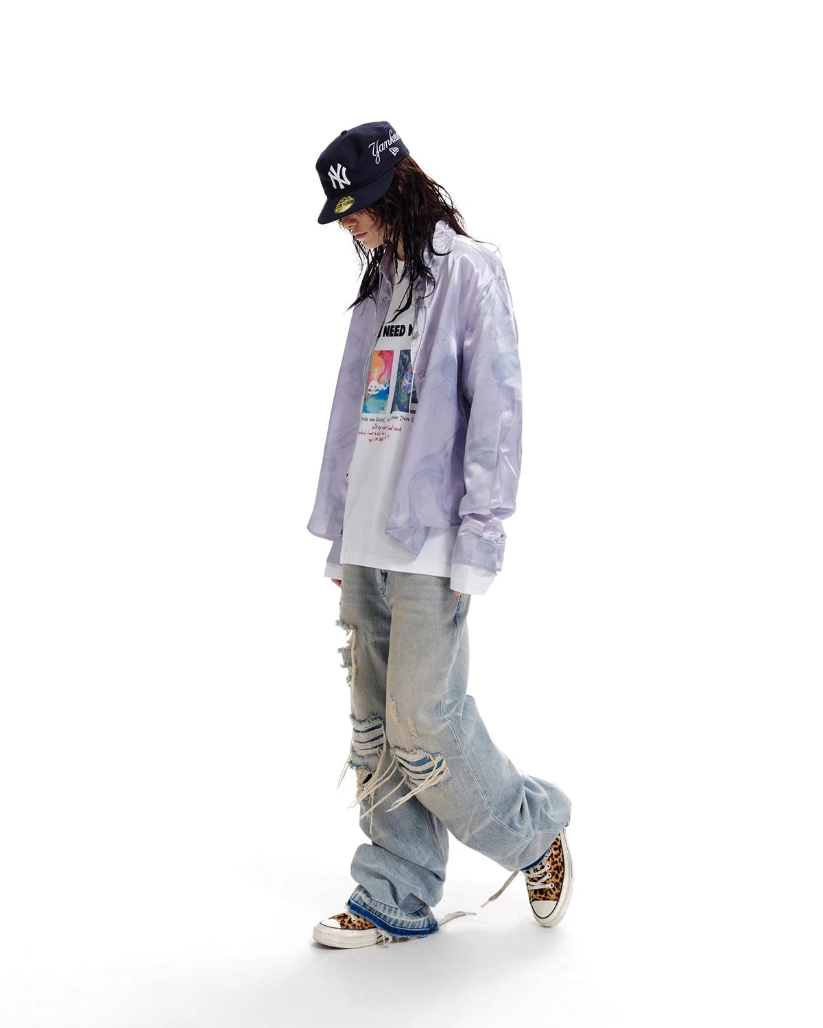 LNM Smoke-Print Acetate Shirt