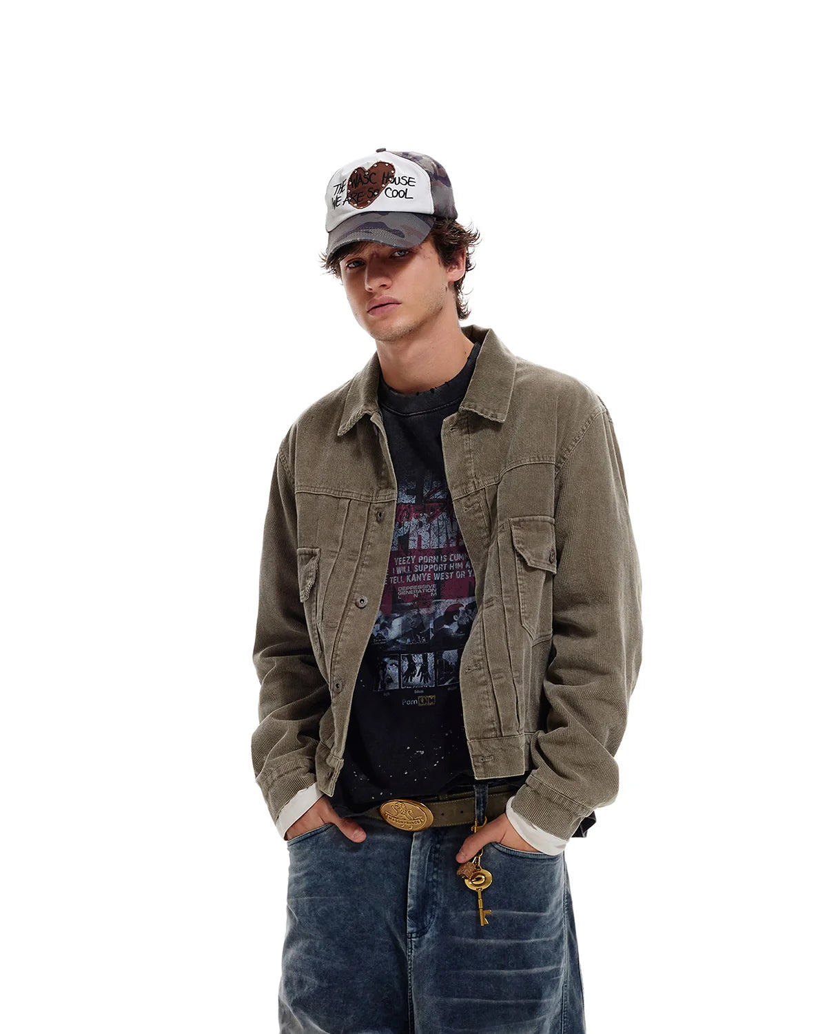 LNM Washed Retro Green Corduroy Jacket