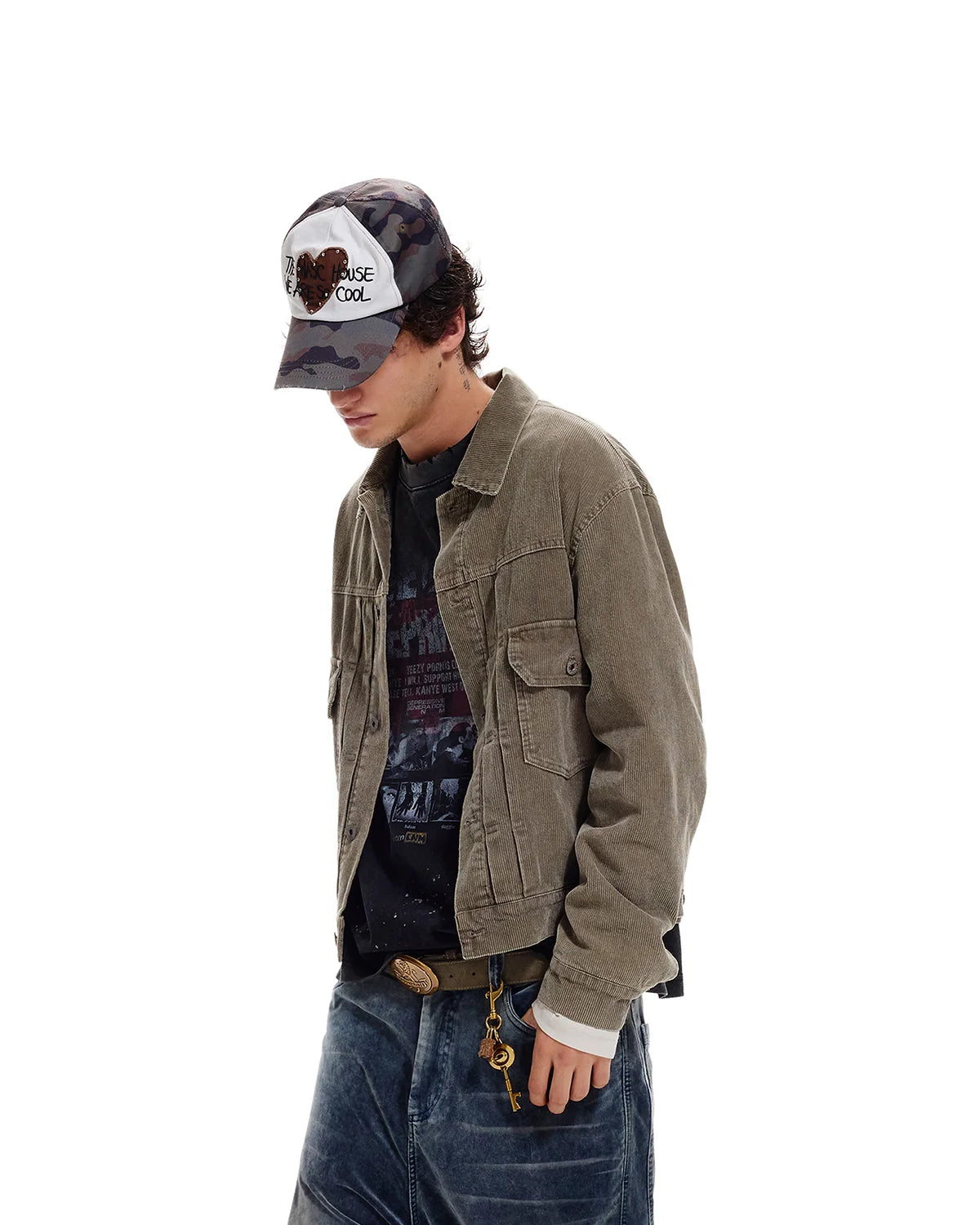 LNM Washed Retro Green Corduroy Jacket