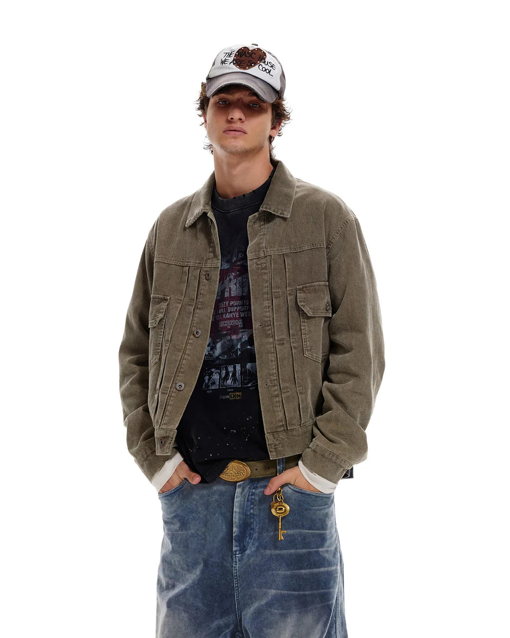 LNM Washed Retro Green Corduroy Jacket