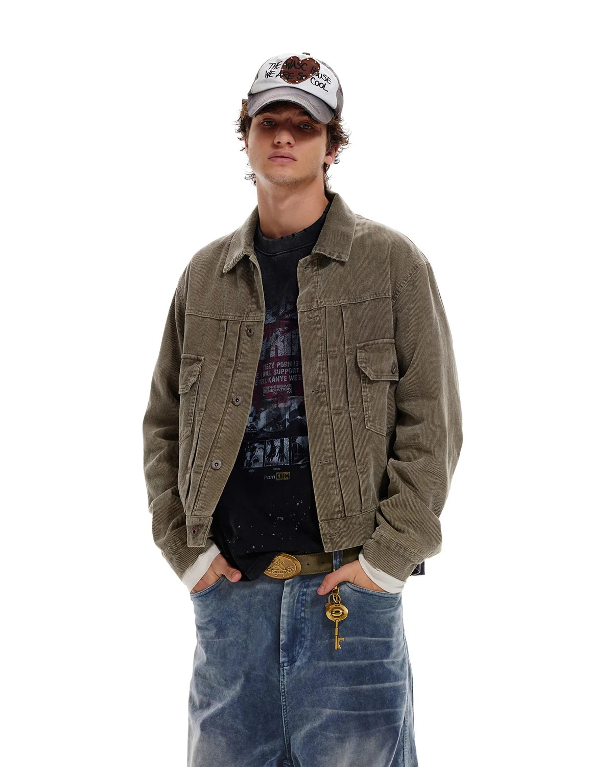 LNM Washed Retro Green Corduroy Jacket