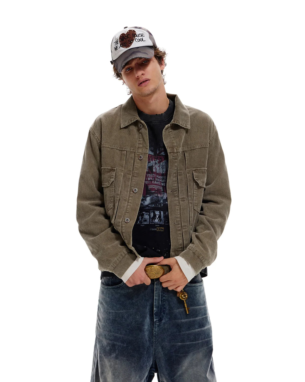 LNM Washed Retro Green Corduroy Jacket