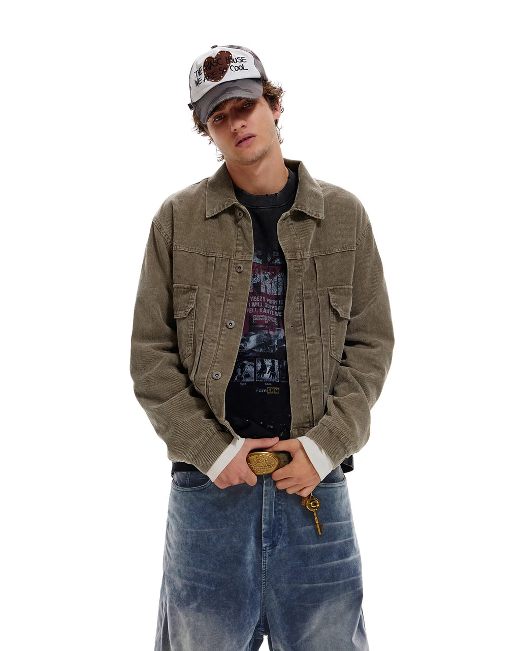 LNM Washed Retro Green Corduroy Jacket