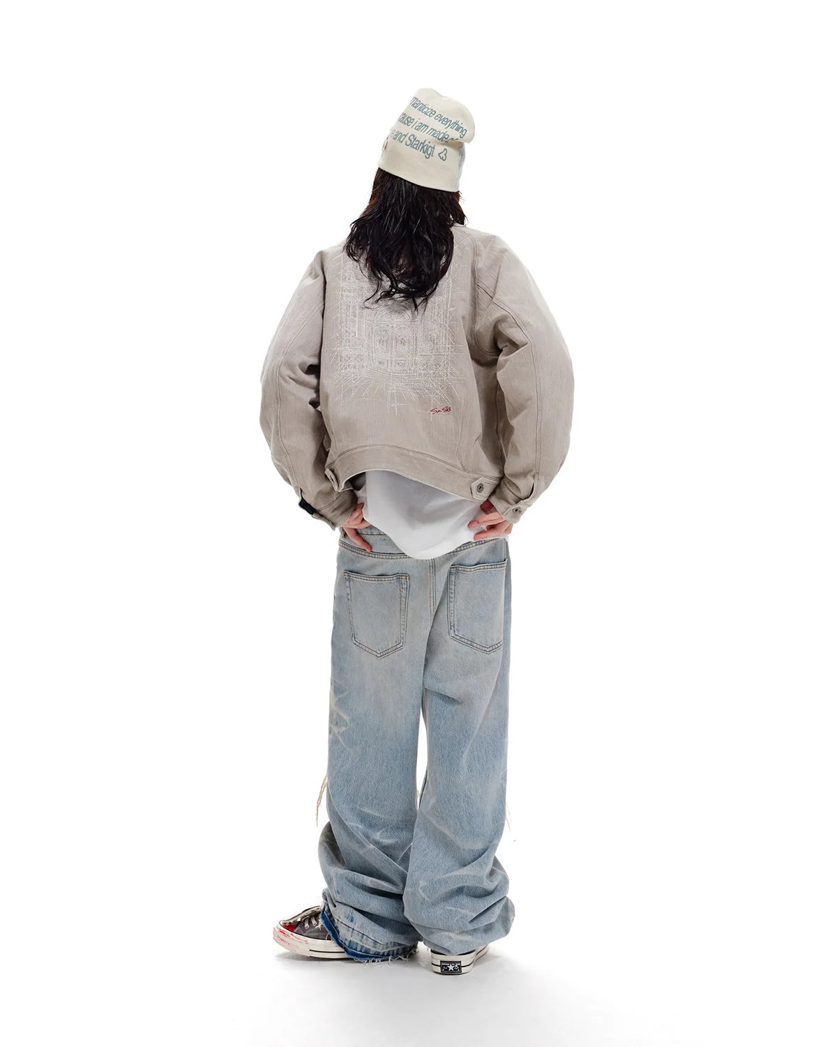 LNM Light Blue Distressed Rippled Denim Jeans