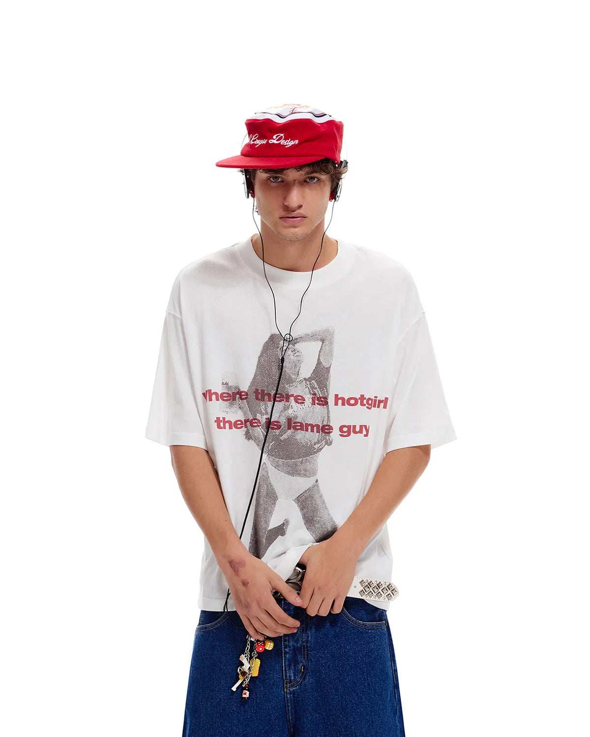 LNM “Hotgirl” Faded Graphic Short-Sleeve T-Shirt