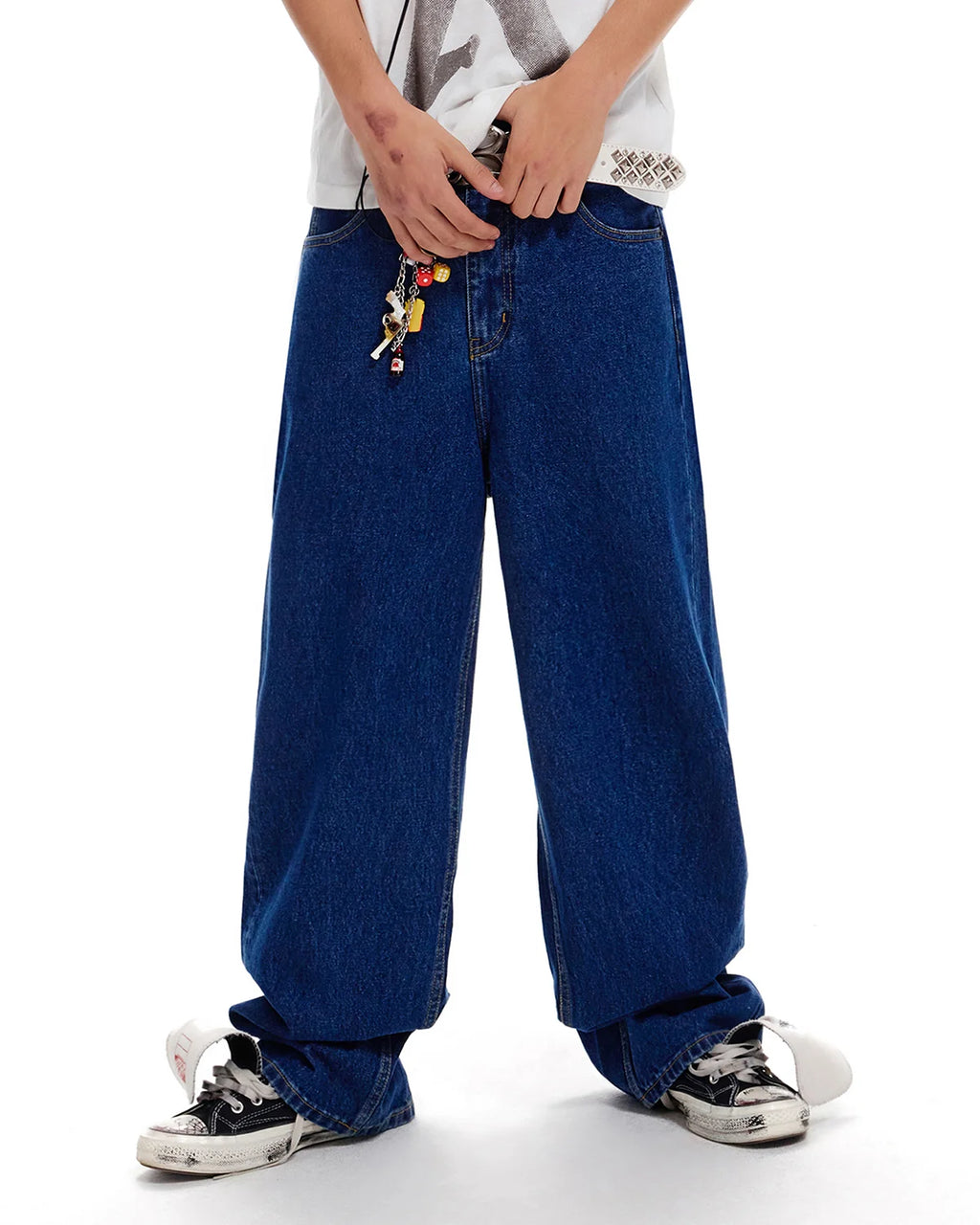 LNM Deep Indigo Cone Denim Straight-Leg Jeans